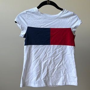 Brand new without tag Tommy Hilfiger white,red,and blue shirt